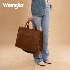 Wrangler Multi-Pocket Western Work Laptop Tote Bag