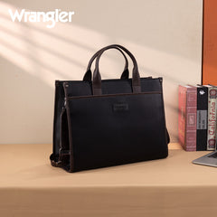 Wrangler Multi-Pocket Western Work Laptop Tote Bag