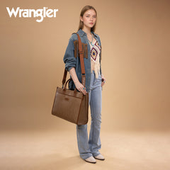 Wrangler Multi-Pocket Western Work Laptop Tote Bag