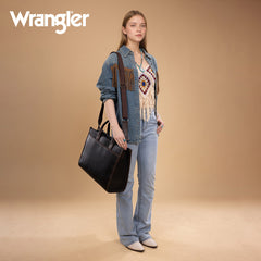 Wrangler Multi-Pocket Western Work Laptop Tote Bag