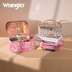 Wrangler Leopard PU Makeup Bag