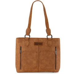Wrangler Braided Detail Multi Pockets Concealed Carry Tote