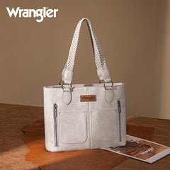 Wrangler Braided Detail Multi Pockets Concealed Carry Tote