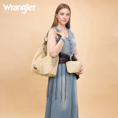 Wrangler Floral Tooled Hobo Bag with Pouch