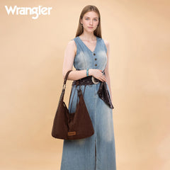Wrangler Floral Tooled Hobo Bag with Pouch