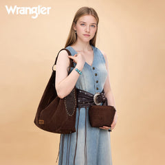 Wrangler Floral Tooled Hobo Bag with Pouch
