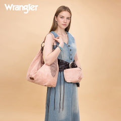 Wrangler Floral Tooled Hobo Bag with Pouch