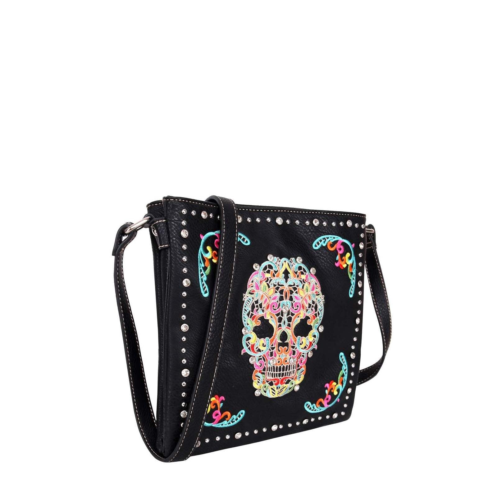 Sugar Skull Concealed Carry Crossbody Bag - Cowgirl Wear