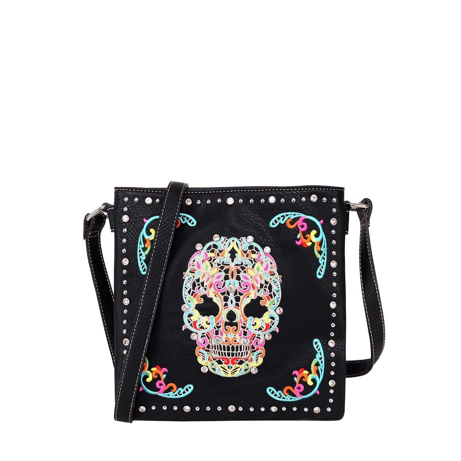 Sugar Skull Concealed Carry Crossbody Bag - Cowgirl Wear