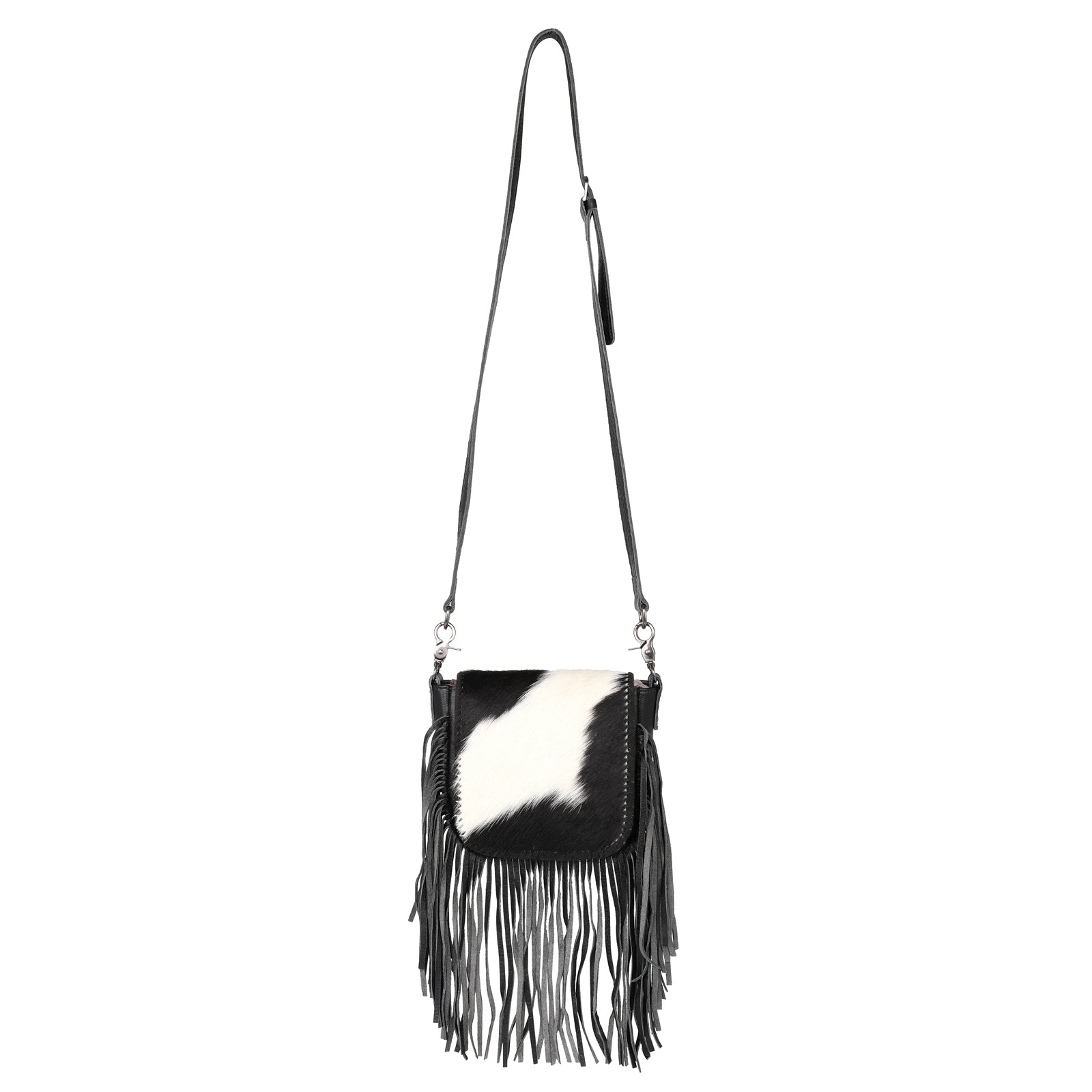 Montana West Genuine Leather Hair-On Collection Fringe Crossbody - Cowgirl Wear