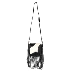 Montana West Genuine Leather Hair-On Collection Fringe Crossbody - Cowgirl Wear