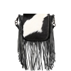 Montana West Genuine Leather Hair-On Collection Fringe Crossbody - Cowgirl Wear