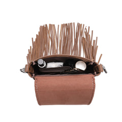 Montana West Genuine Leather Tooled Collection Fringe Crossbody - Cowgirl Wear