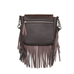 Montana West Genuine Leather Tooled Collection Fringe Crossbody - Cowgirl Wear