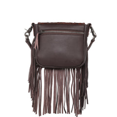 Montana West Genuine Leather Tooled Collection Fringe Crossbody - Cowgirl Wear